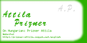 attila prizner business card